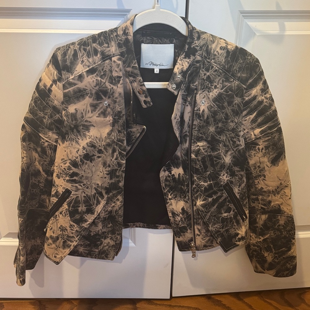 3.1 Phillip Lim Black and Tan Bomber Jacket